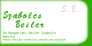 szabolcs beiler business card